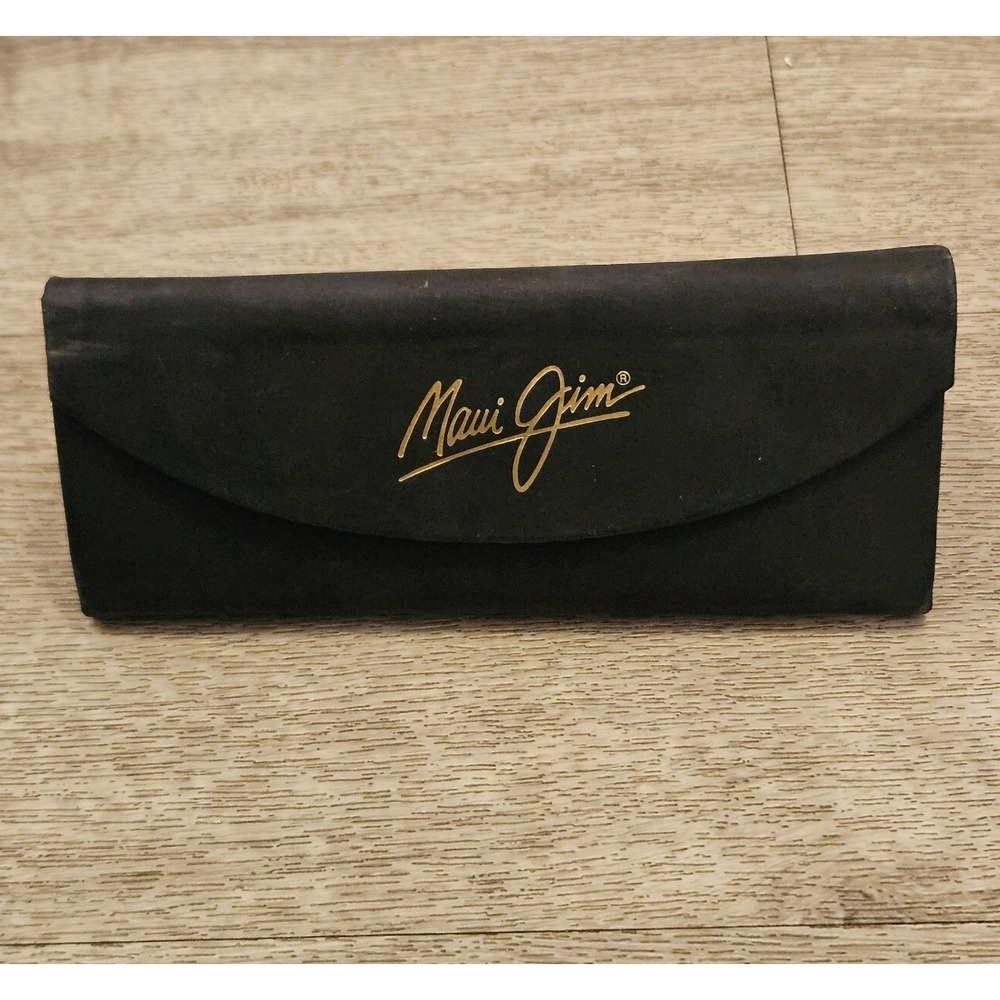 MAUI JIM Black Trifold Case for Sunglasses Case Only Eyeglasses Gold Logo